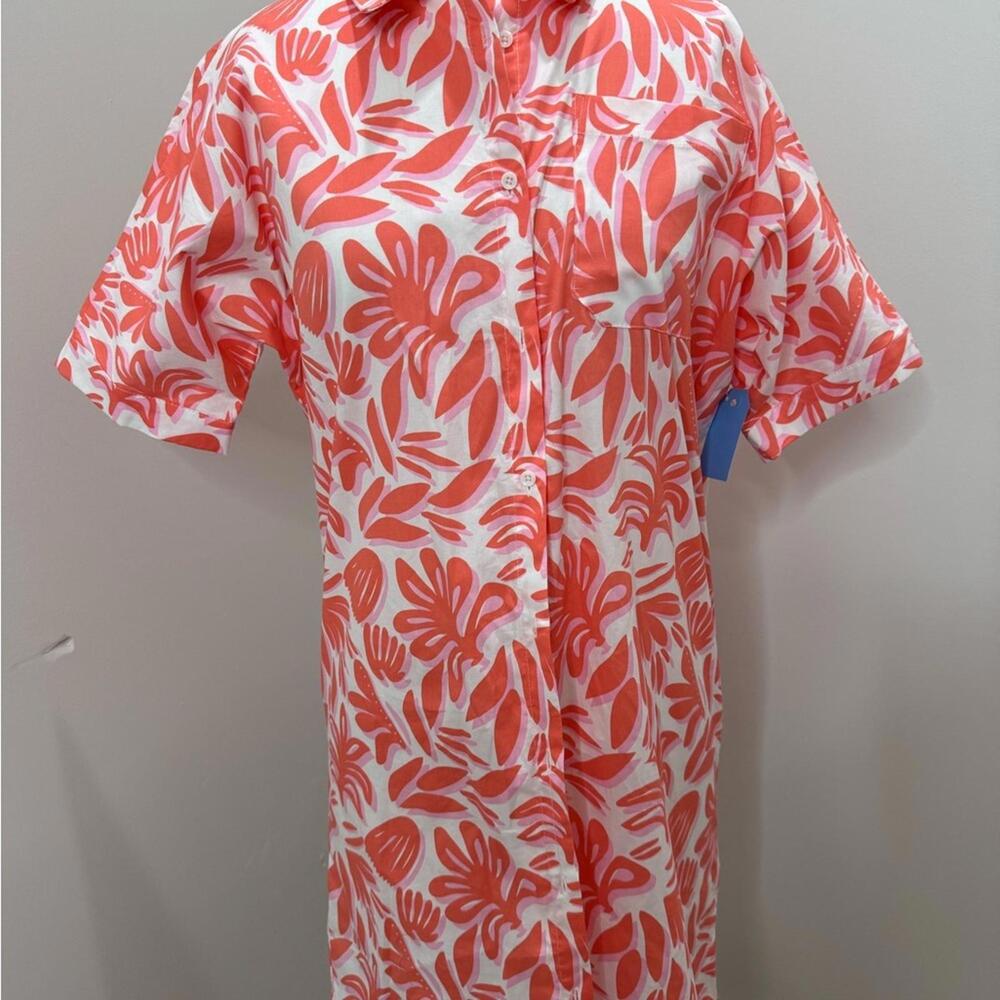 Michelle McDowell Floral Button-Up Shirt dress or swimsuit cover up